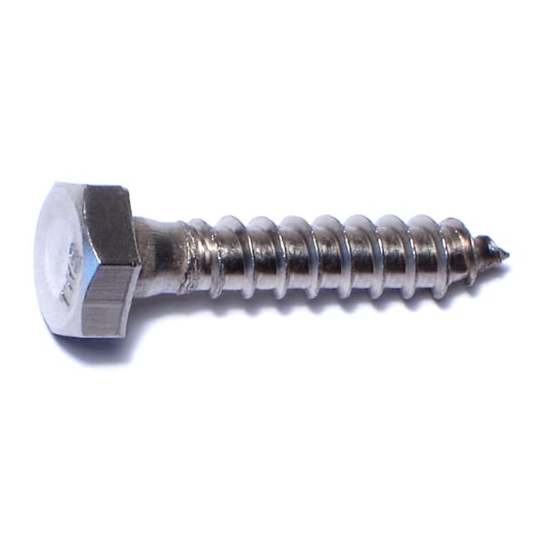Midwest Fastener Lag Screw, 1/4 in, 1-1/4 in, Stainless Steel, Hex Hex Drive, 50 PK 50626 - main